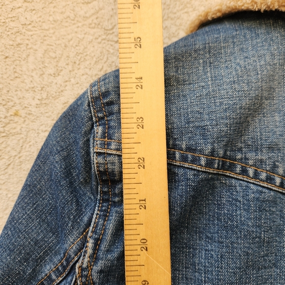 Vintage OLD NAVY Women’s Denim Coat Small Sherpa Lined Barn Chore Jacket - Picture 7 of 12